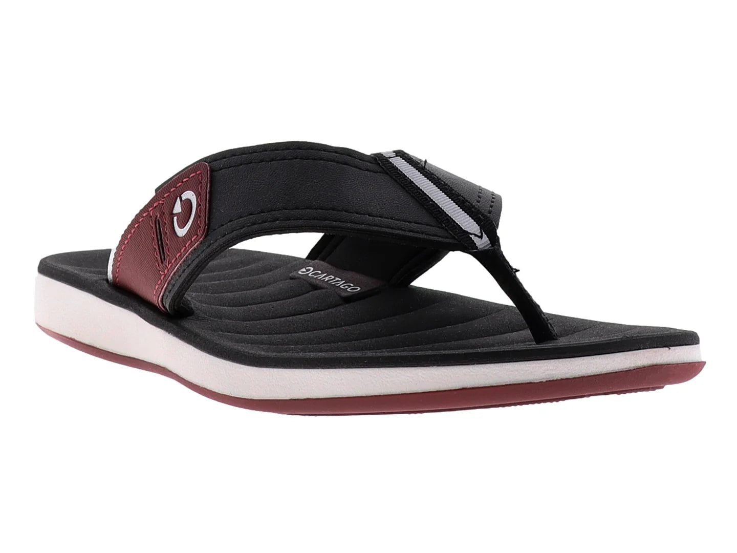 Sandalias Cartago Blanco Negro Bordo para Hombre