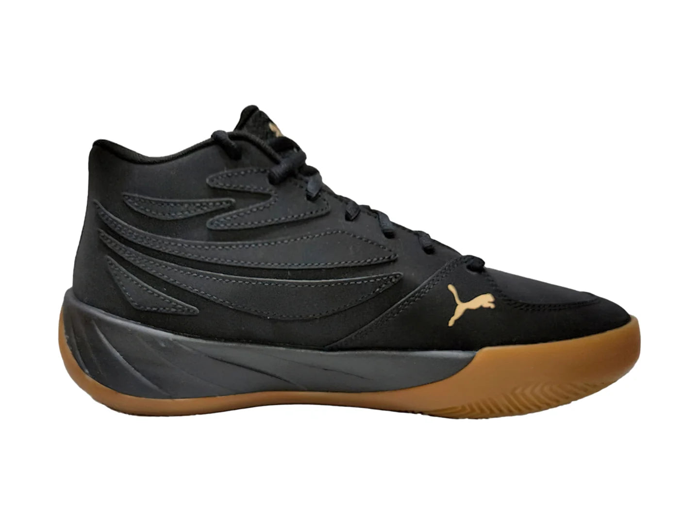 Tenis PUMA Court Pro Nubuck Negro con Dorado para Hombre