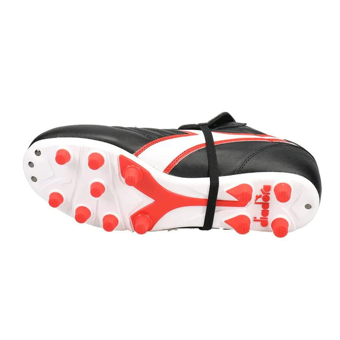 Diadora Brasil OG LT T MDPU FG Firem Ground Soccer Cleats Black White Red