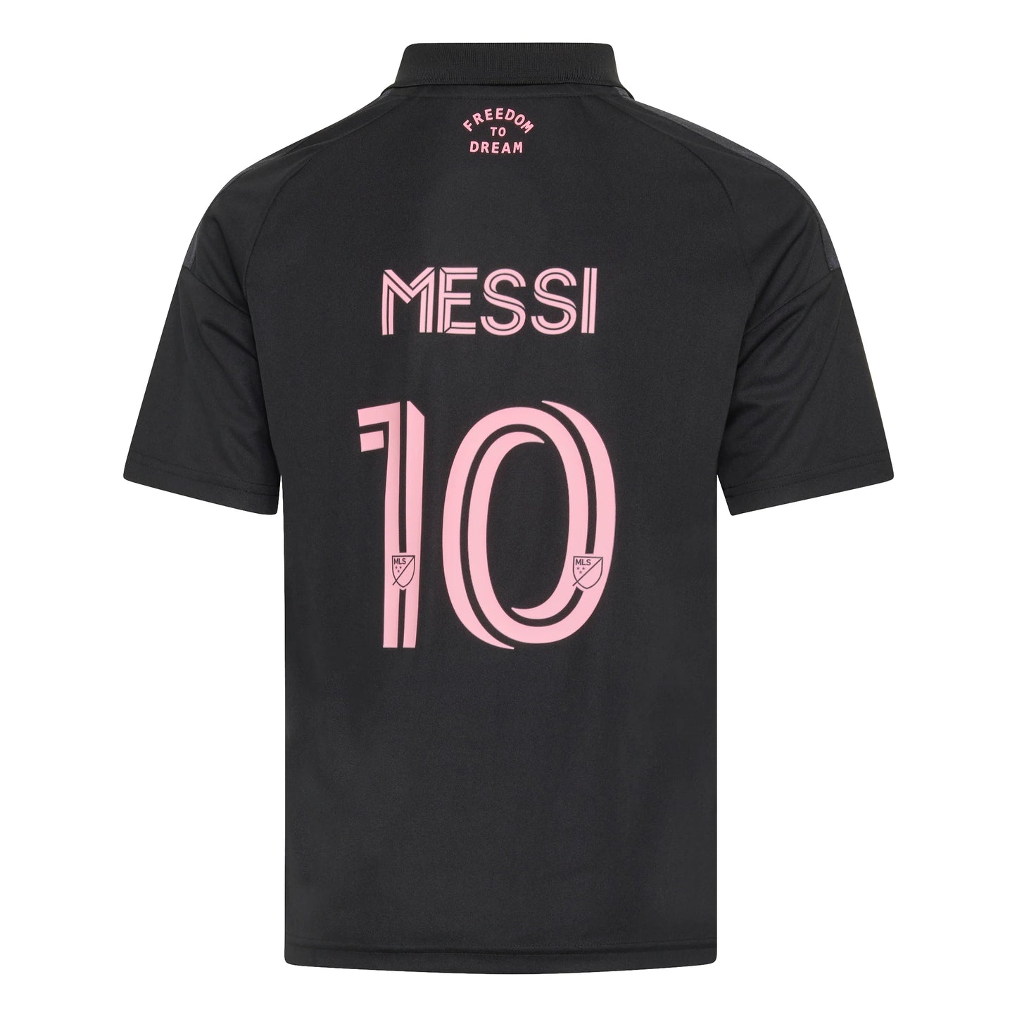 adidas Inter Miami CF Away Messi Youth Soccer Jersey 26 27 Black Pink