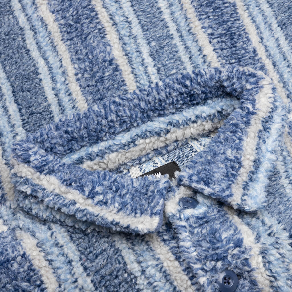 Stripe Sherpa Shirt Indigo