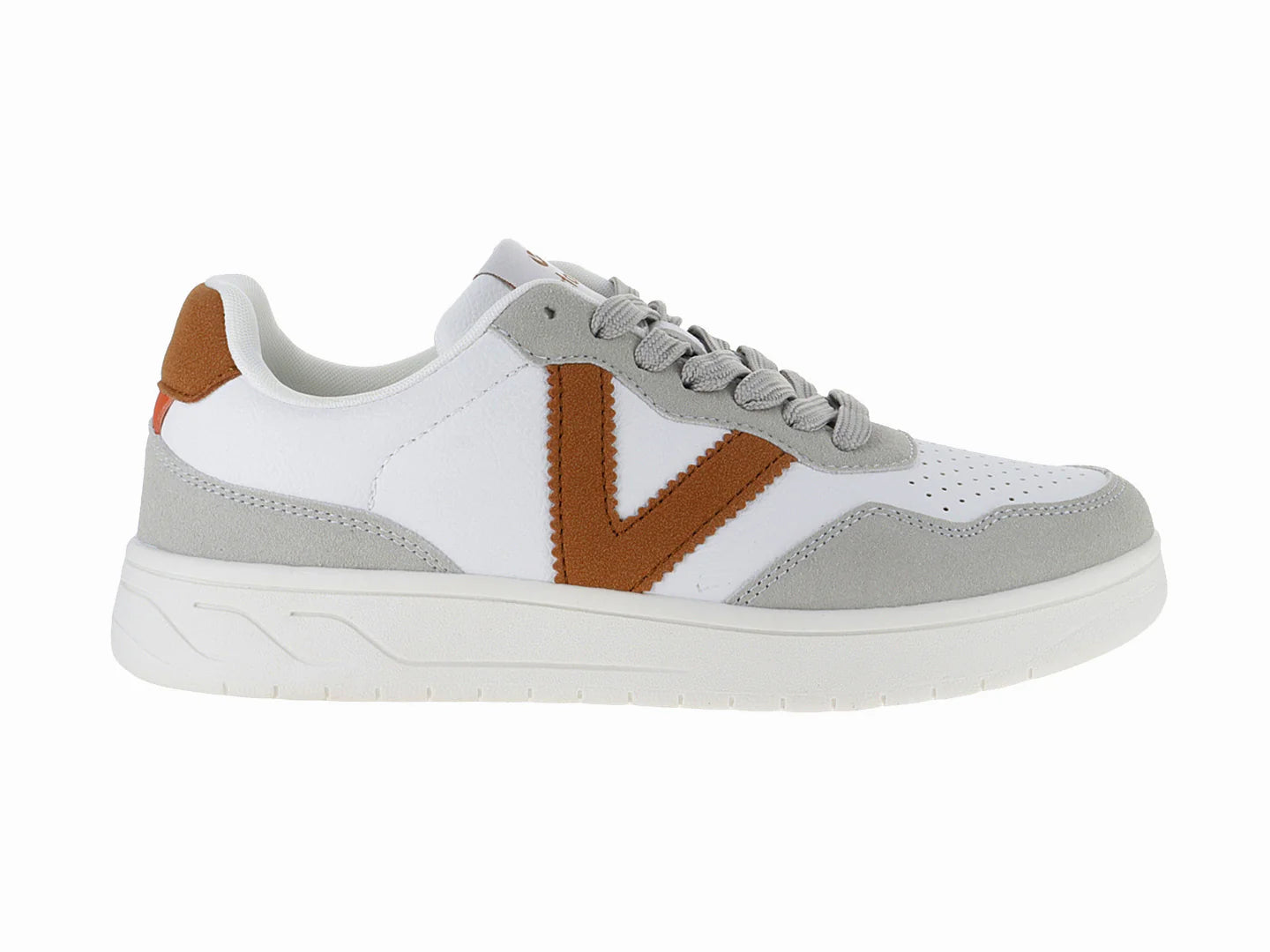 Tenis Victoria Blanco y Café para Mujer