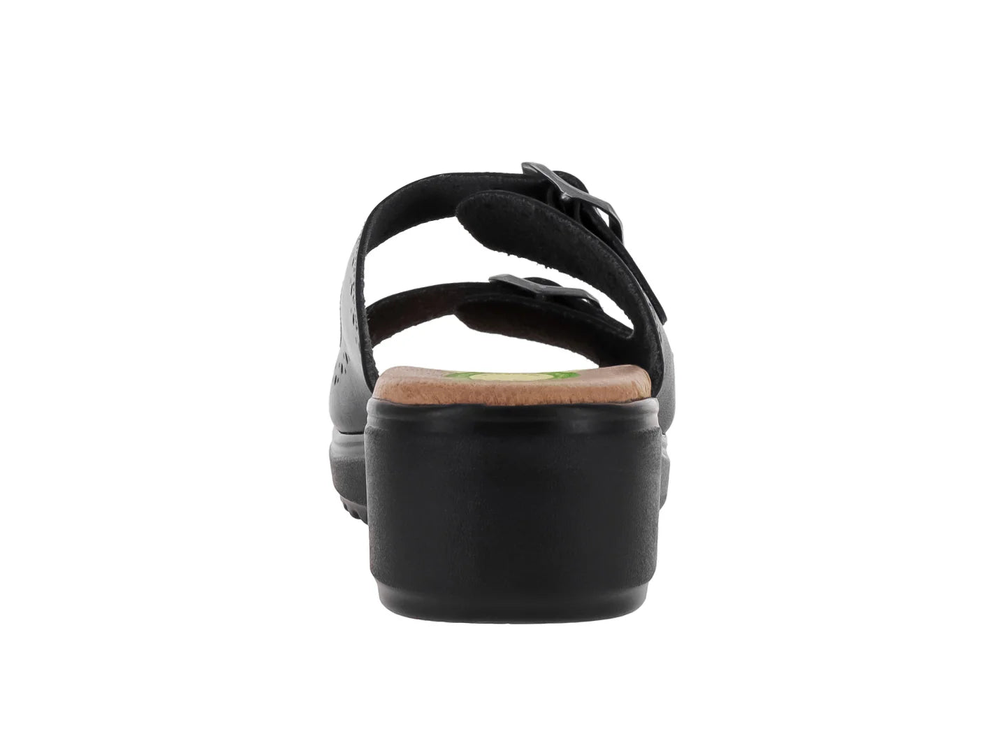 Sandalias Capricho Negro de Vaqueta para Mujer