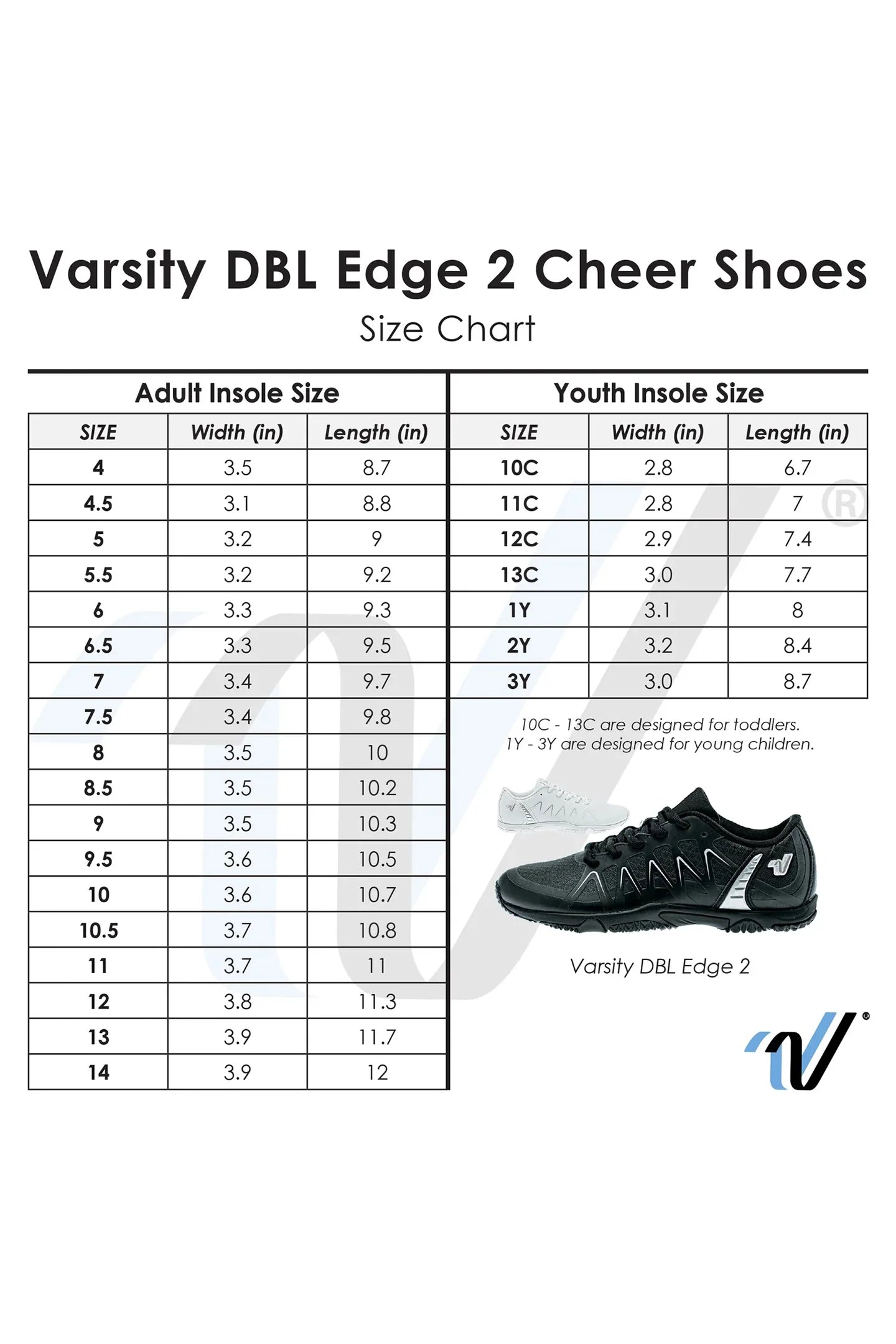 Varsity DBL EDGE 2 White Cheer Shoes