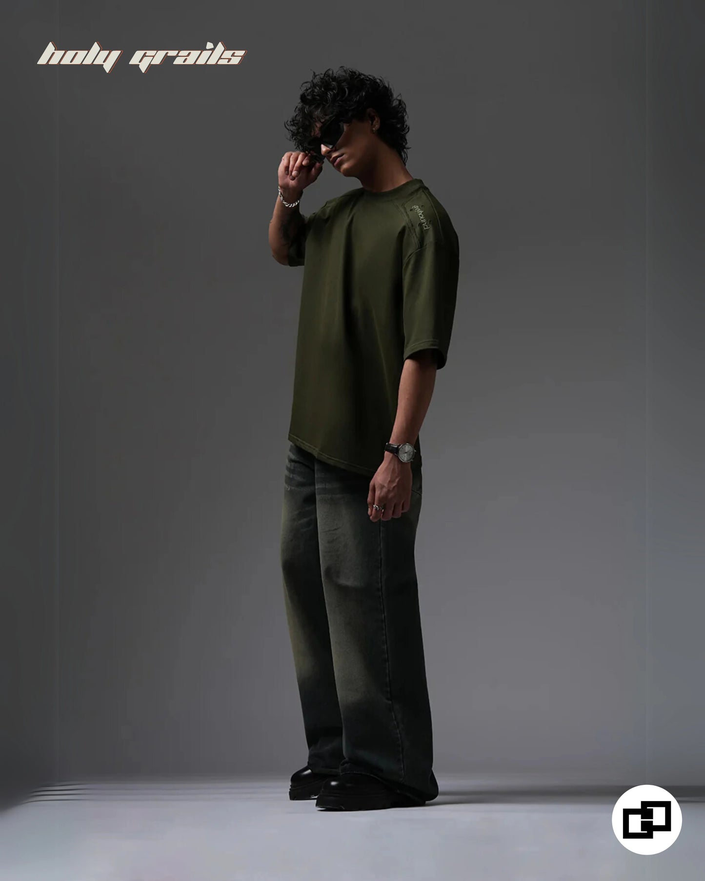 Not So Basic Military Green Oversize Tee HG x Grey Hound Clothing