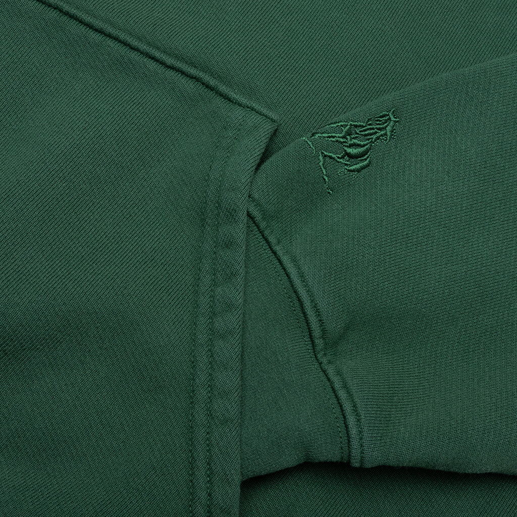 Driftin Back Hooded Sweatshirt Hard Washed Forest Green