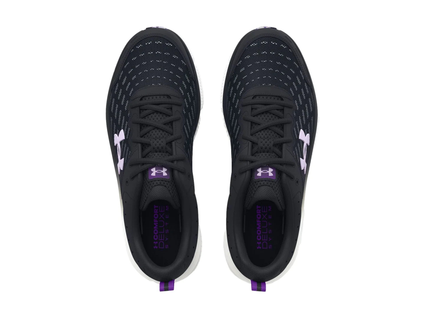 Tenis Under Armour Charged Assert 10 Negro y Blanco para Mujer