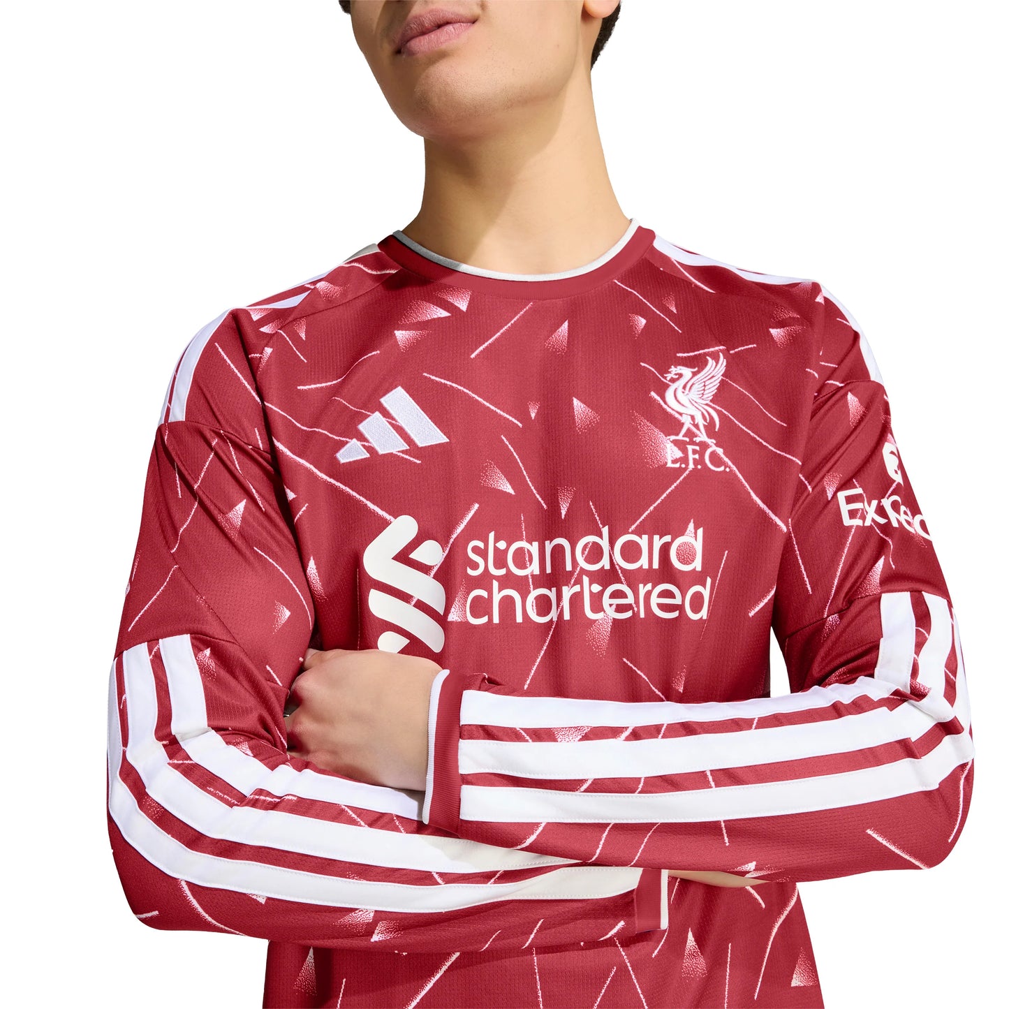 adidas Liverpool FC Home Long Sleeve Mens Soccer Jersey 26 27 Red
