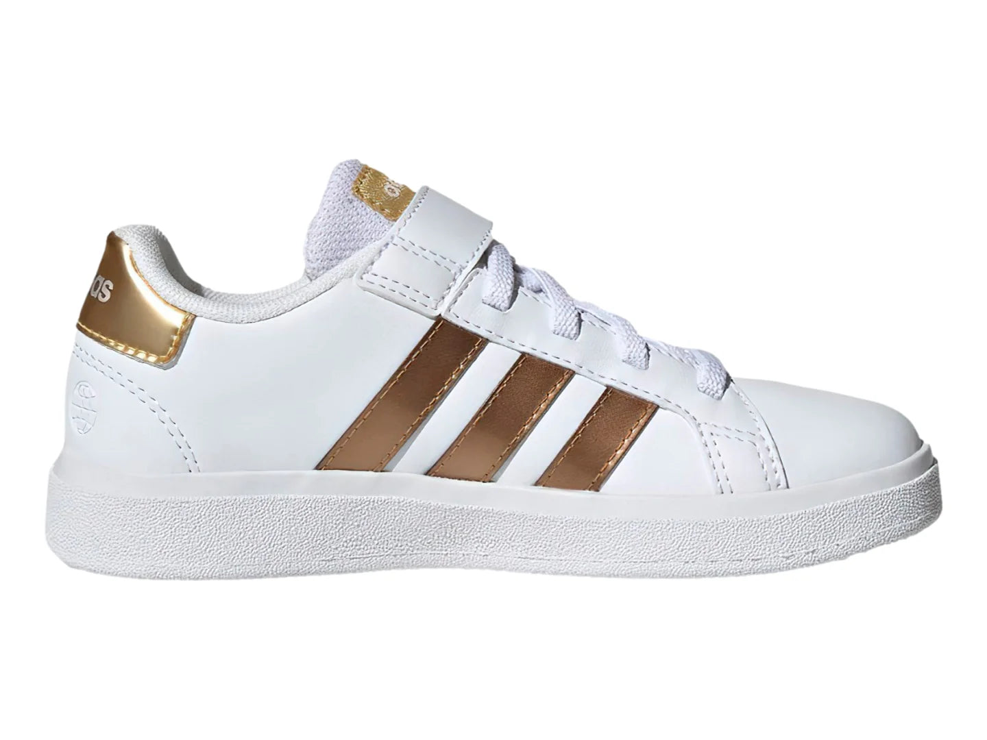 Tenis Adidas Grand Court 20 Blancos con Dorado para Niña