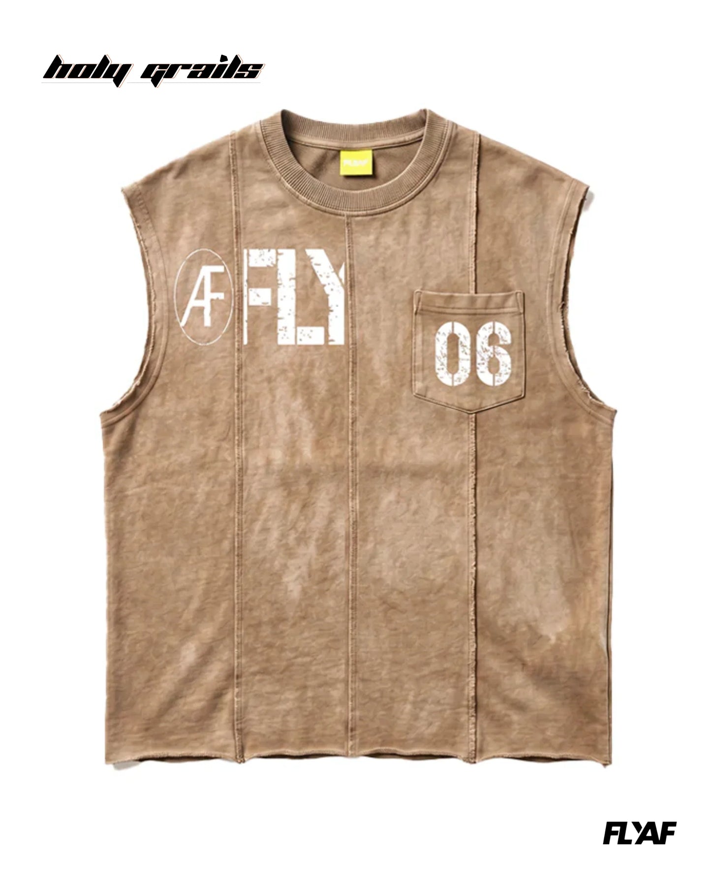AF FLY Distressed Beige Vest HG x FLYAF