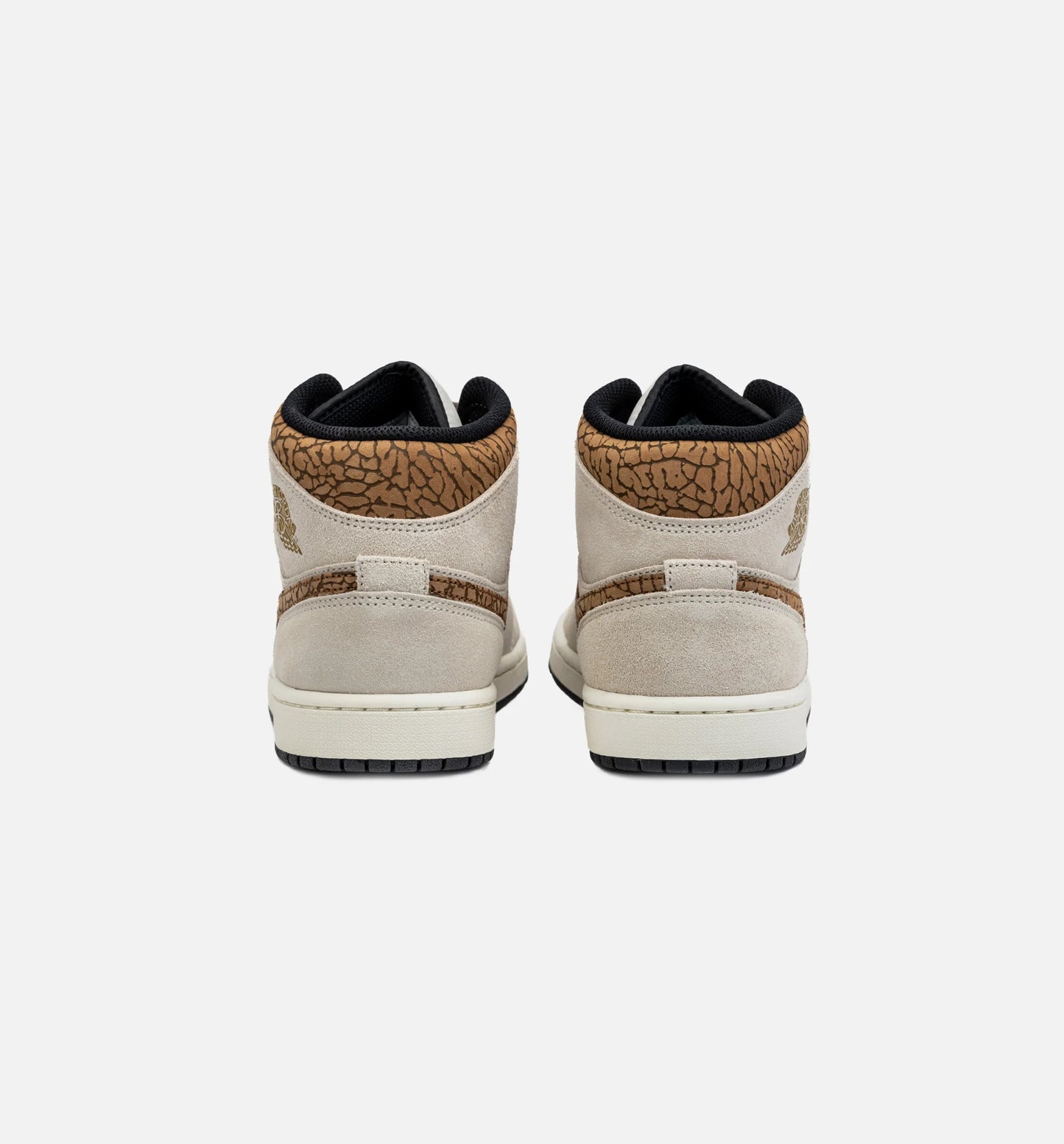 Air Jordan 1 Retro Mid SE Brown Elephant Mens Lifestyle Shoe Light Orewood Brown Metallic Gold