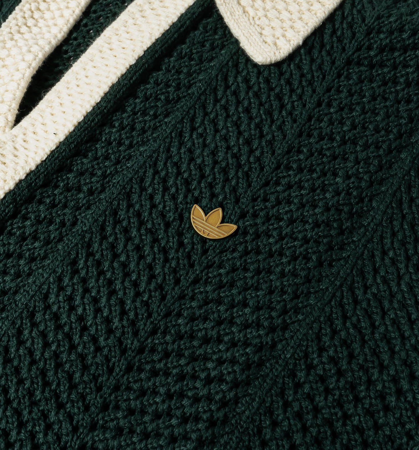 Clot x Adidas Knit Polo Mens Short Sleeve Shirt Green Night