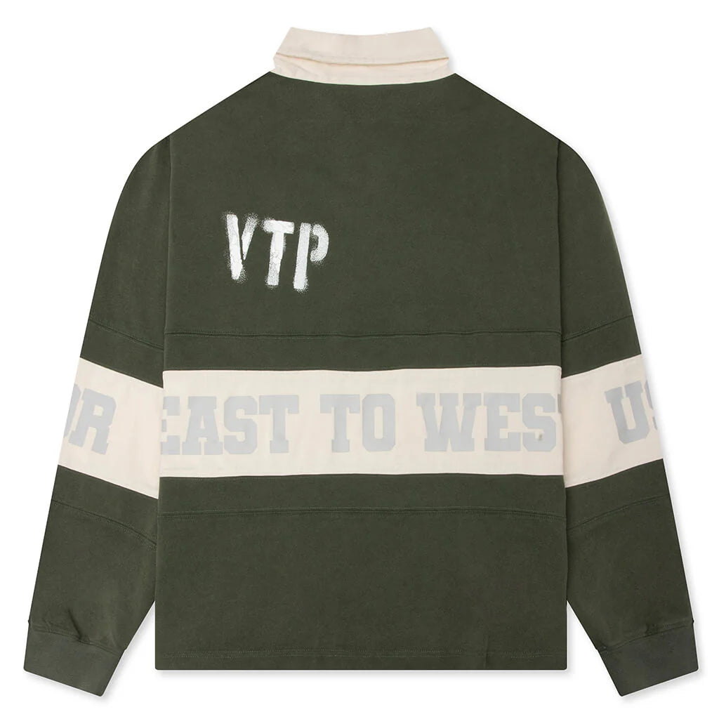 Vintage Washed L S Rugby Green