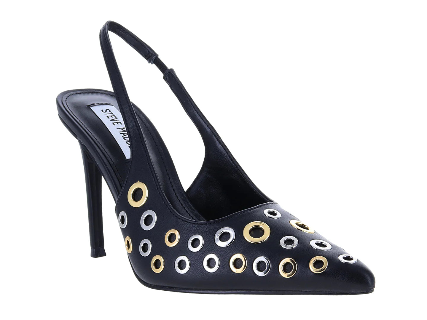 Tacones Steve Madden Alchem Negro Plata y Dorado para Mujer