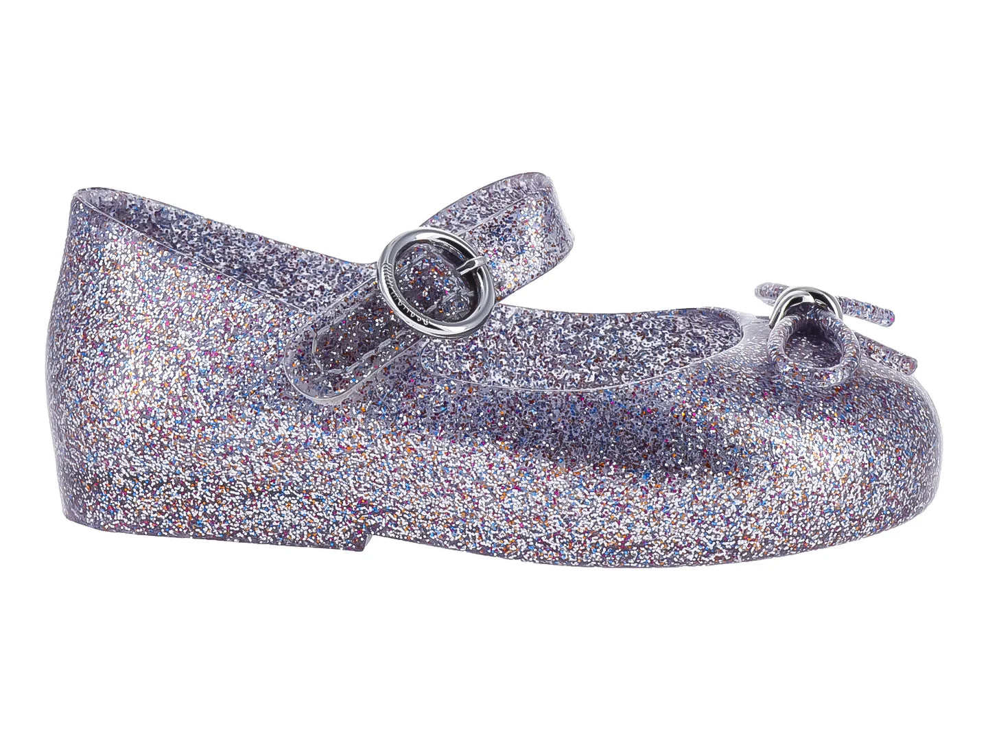 Zapatos Mary Jane Mini Melissa Plata Glitter para Niña