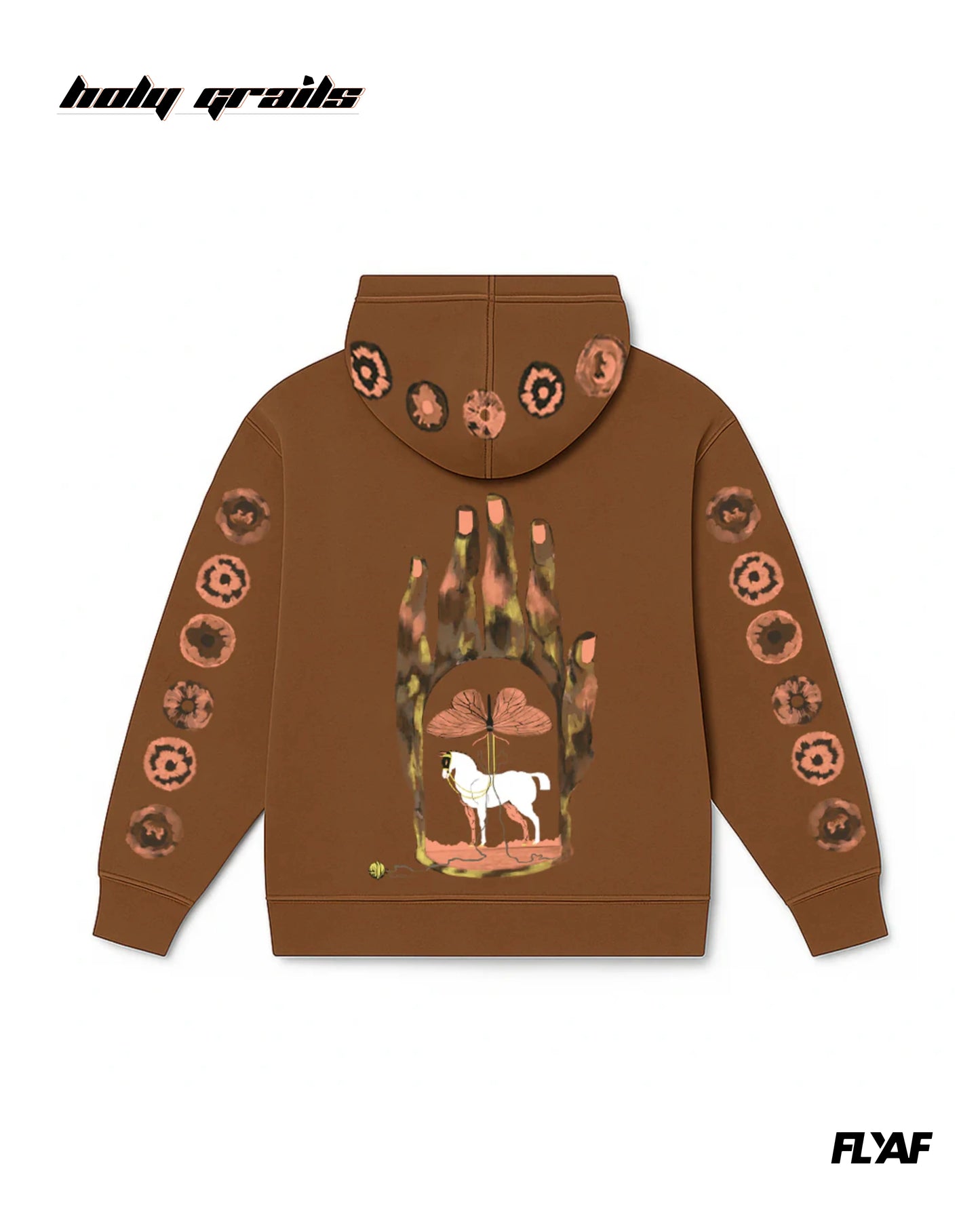 Mystic Grasp Oversize Brown Hoodie HG x FLYAF