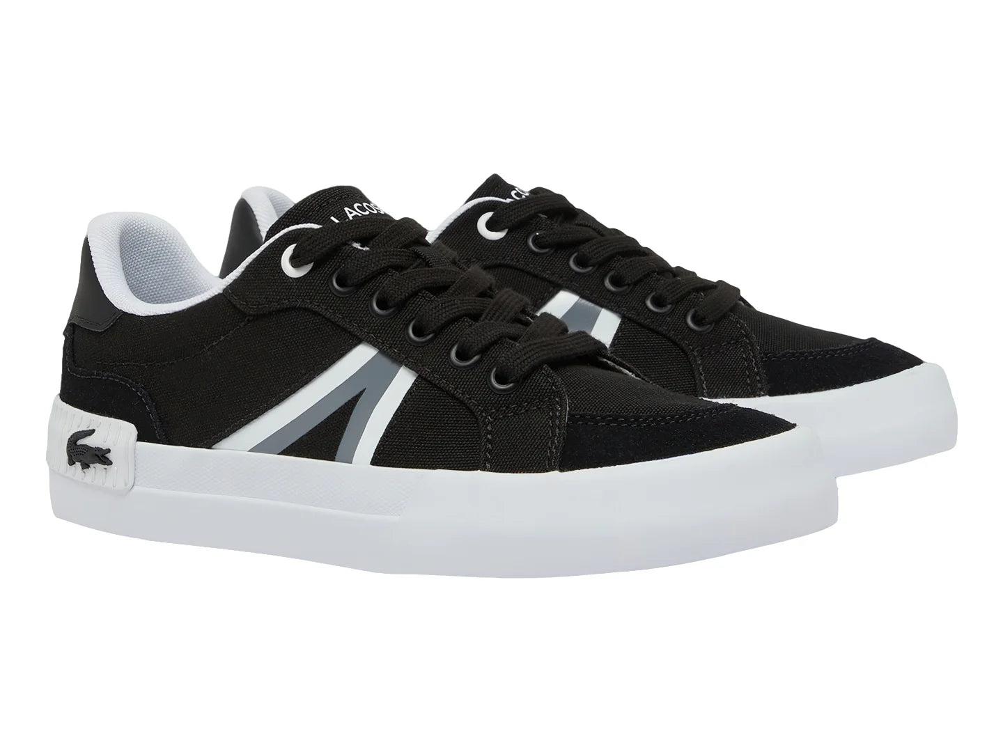 Tenis Lacoste Negro y Blanco para Niño