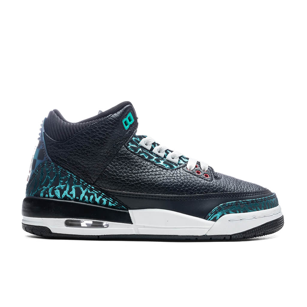 Air Jordan 3 Retro GS Moto Black Siren Red Hyper Jade
