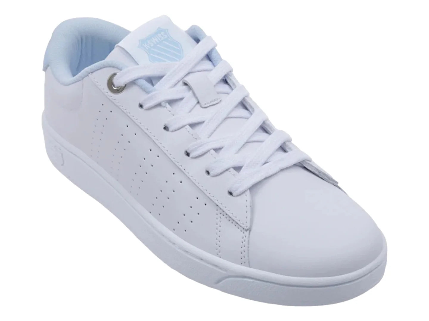 Tenis K Swiss Court Blanco con Azul para Mujer