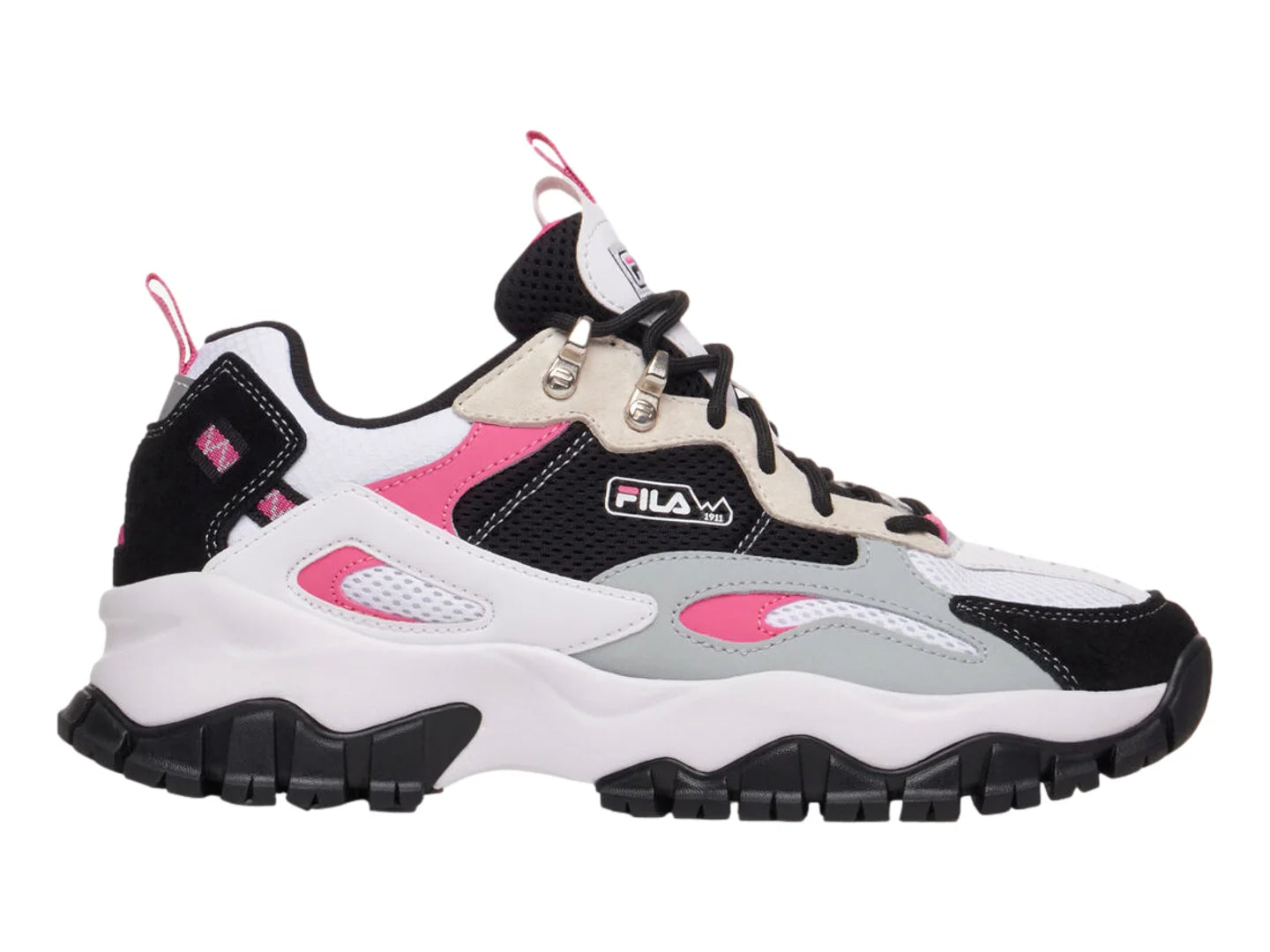 Tenis FILA Ray Tracer TR 2 Blanco Negro y Rosa para Mujer