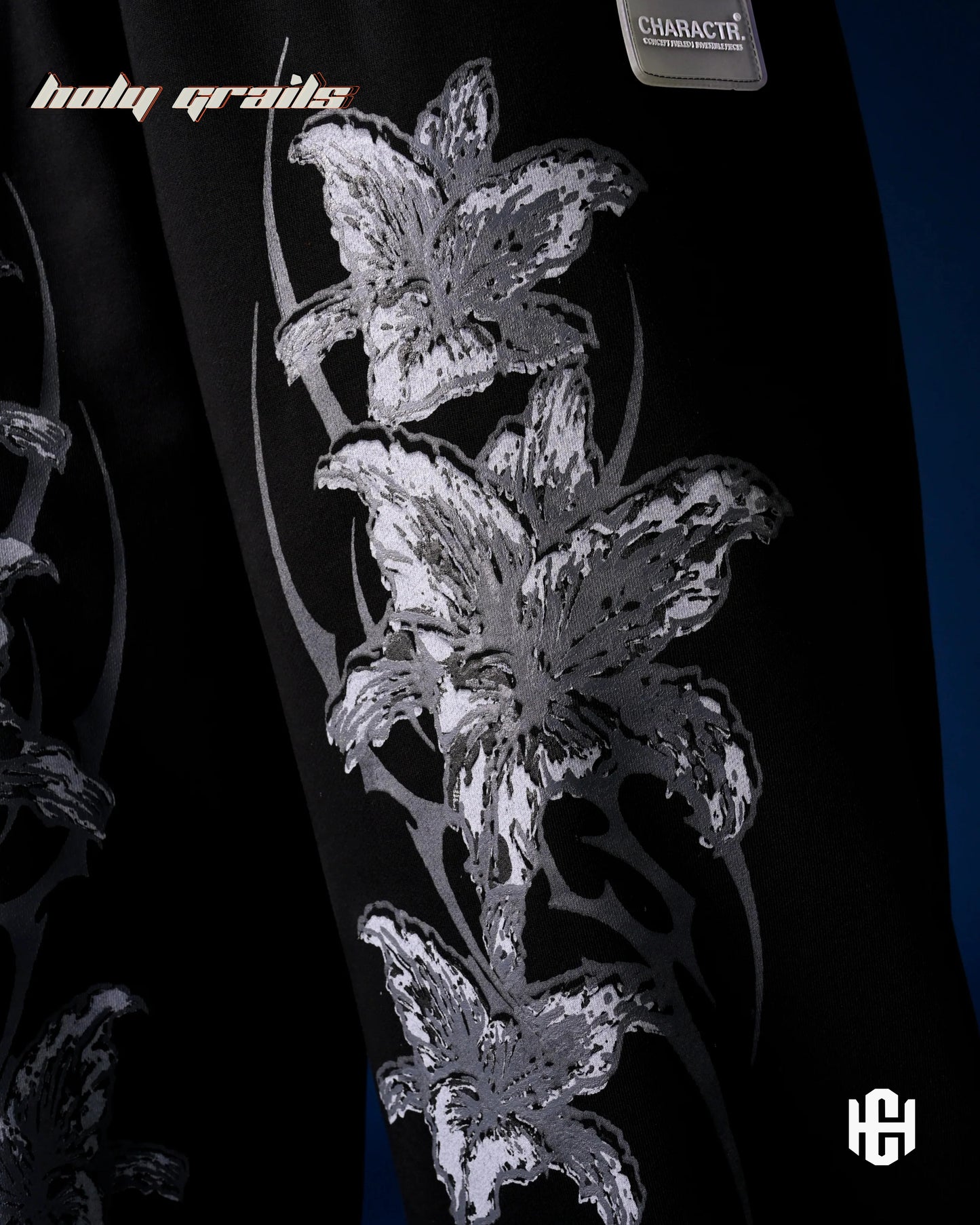 Frosted Floral Black Pants HG x Charactr